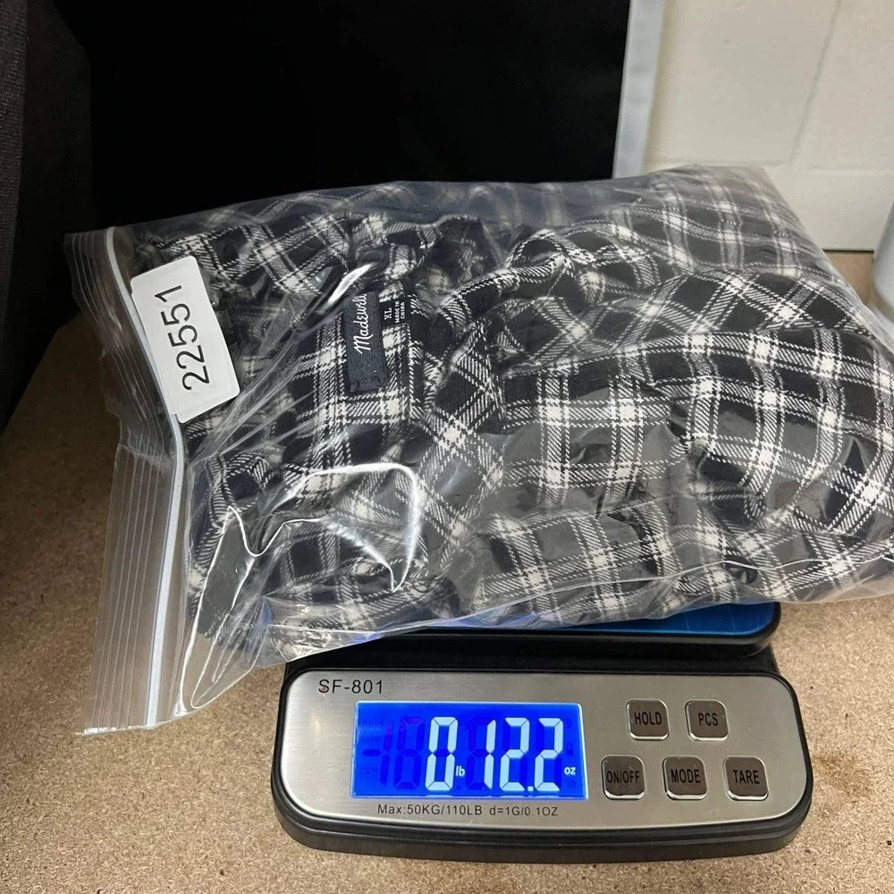 Madewell Shirt Dress Women XL Black White Plaid Flannel Long Sleeve Cotton